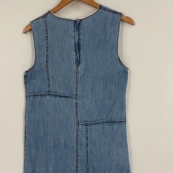 Zara Patchwork Sleeveless Denim Mini Dress | Small - Picture 7 of 8
